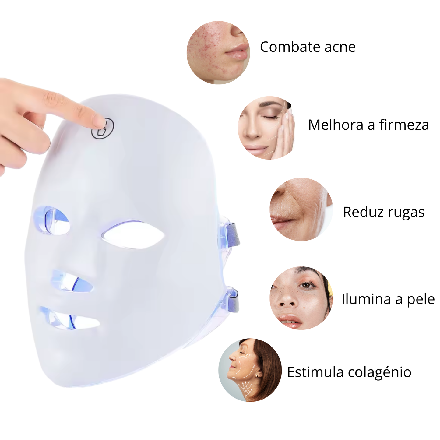 Máscara Facial LED 7 Cores